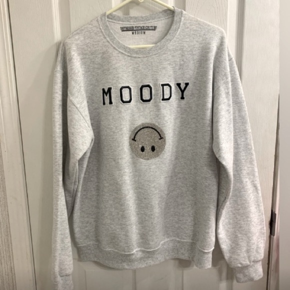 MOODY Sweatshirt by Distressed Vintage Couture SZ MED - Picture 1 of 4